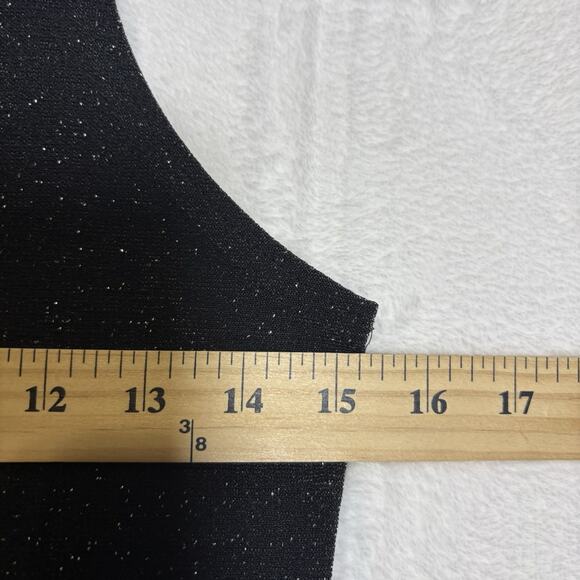 Vtg Sleeveless Tank Top Women's Size M Black Sparkle Glitter 90s Y2K Glam Party - Picture 6 of 7